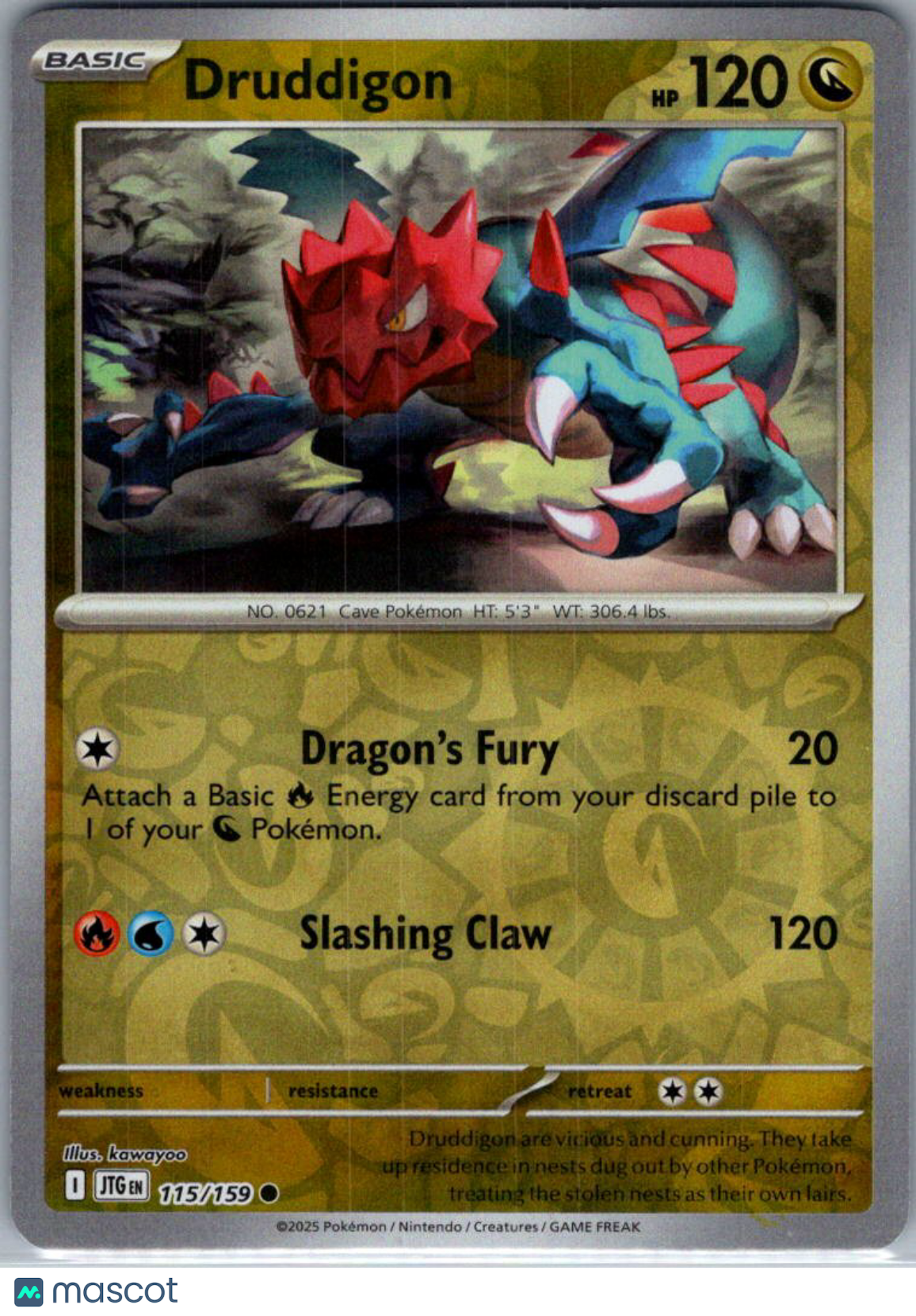2025 Journey Together Druddigon Reverse Holo #115/159