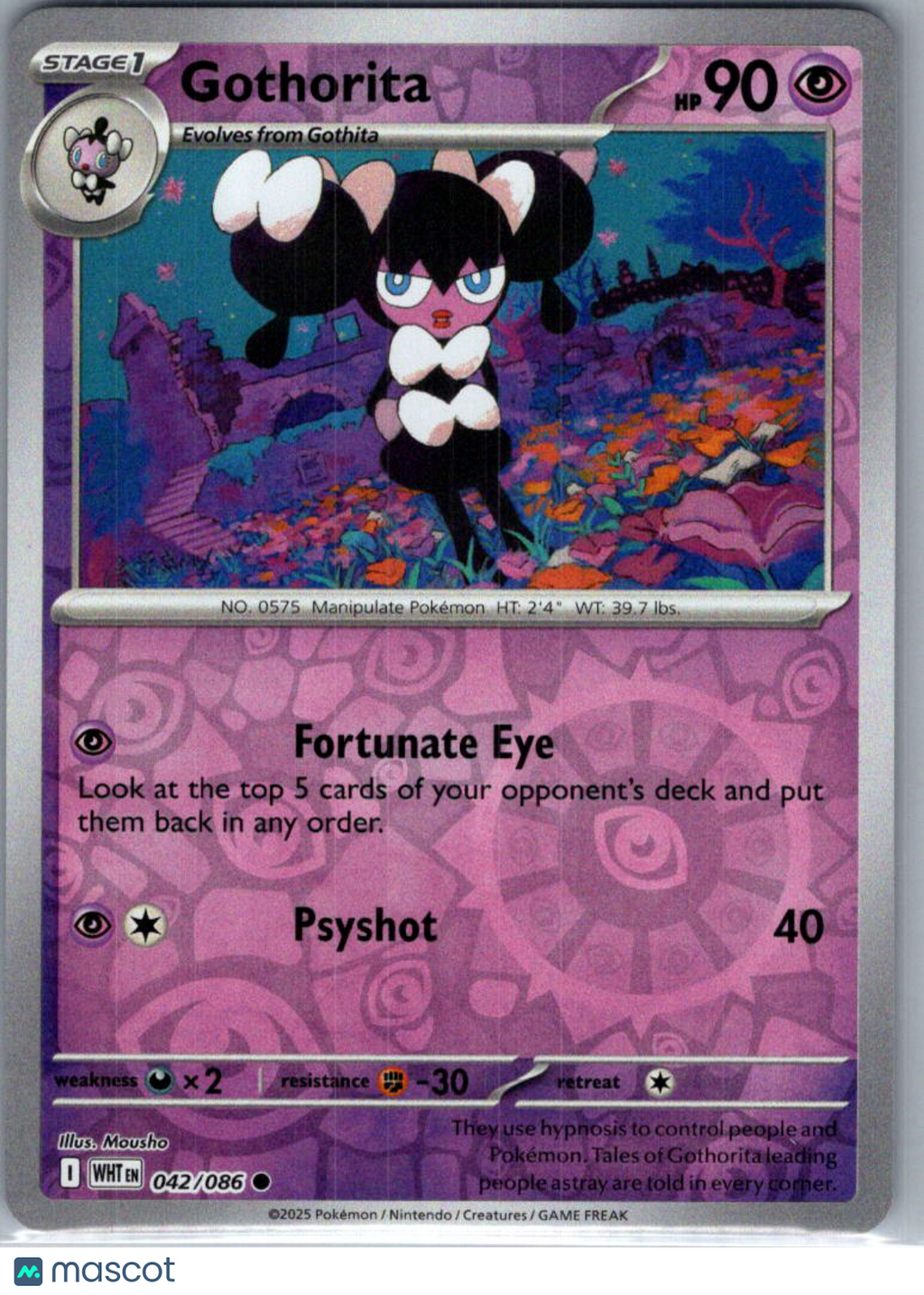 2025 White Flare Gothorita Reverse Holo #42/86
