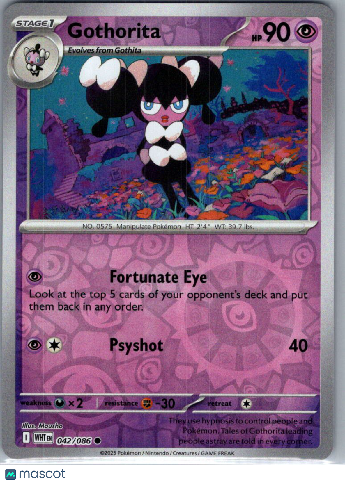 2025 White Flare Gothorita Reverse Holo #42/86