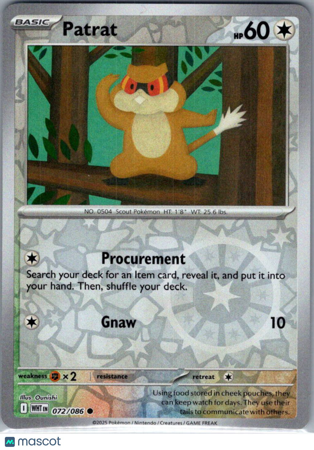 2025 White Flare Patrat Reverse Holo #72/86