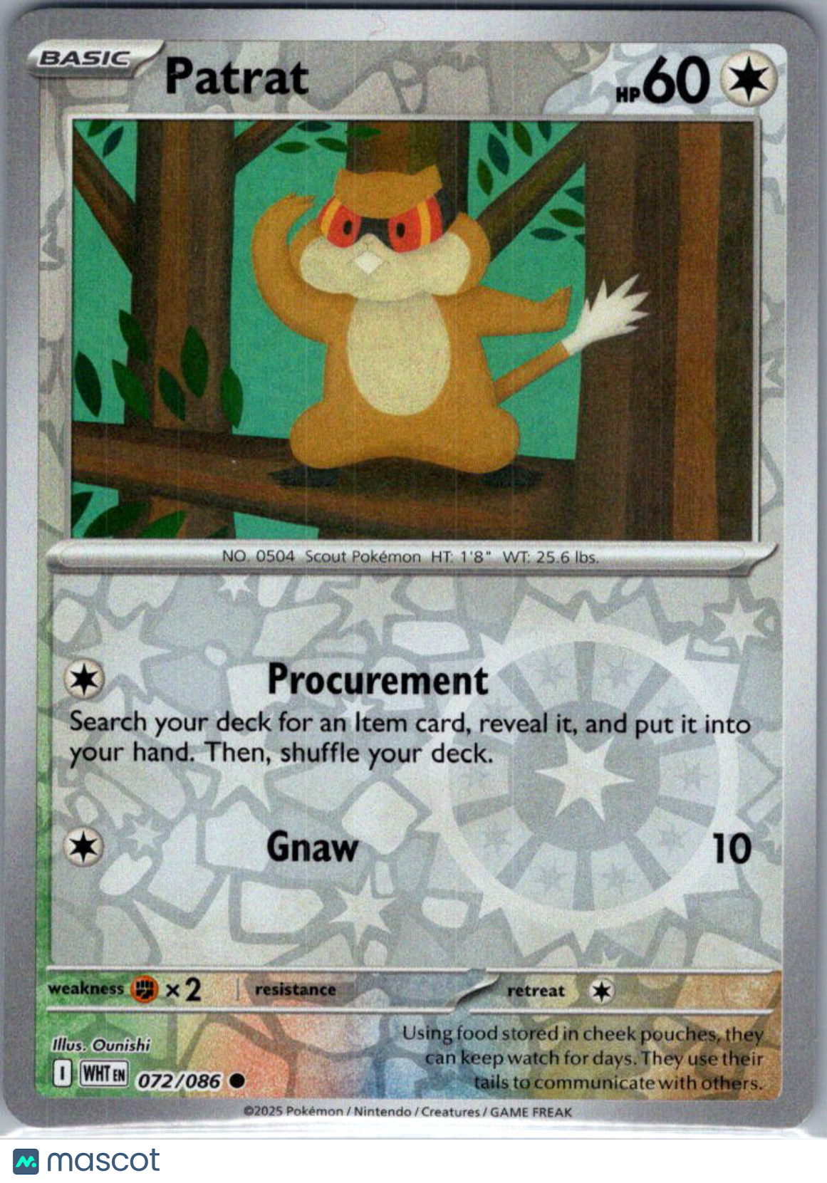 2025 White Flare Patrat Reverse Holo #72/86