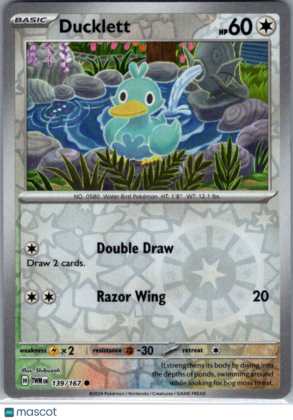 2024 Twilight Masquerade Ducklett Reverse Holo #139/167