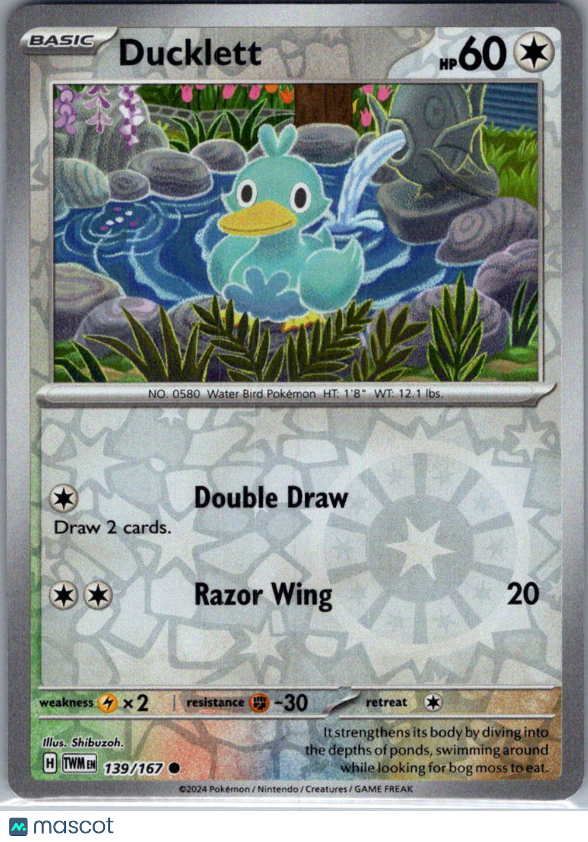 2024 Twilight Masquerade Ducklett Reverse Holo #139/167