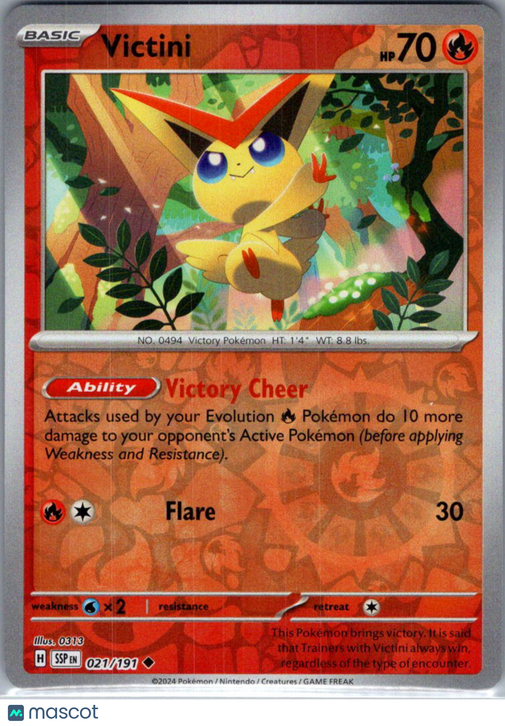 2024 Surging Sparks Victini Reverse Holo Uncommon #21/191