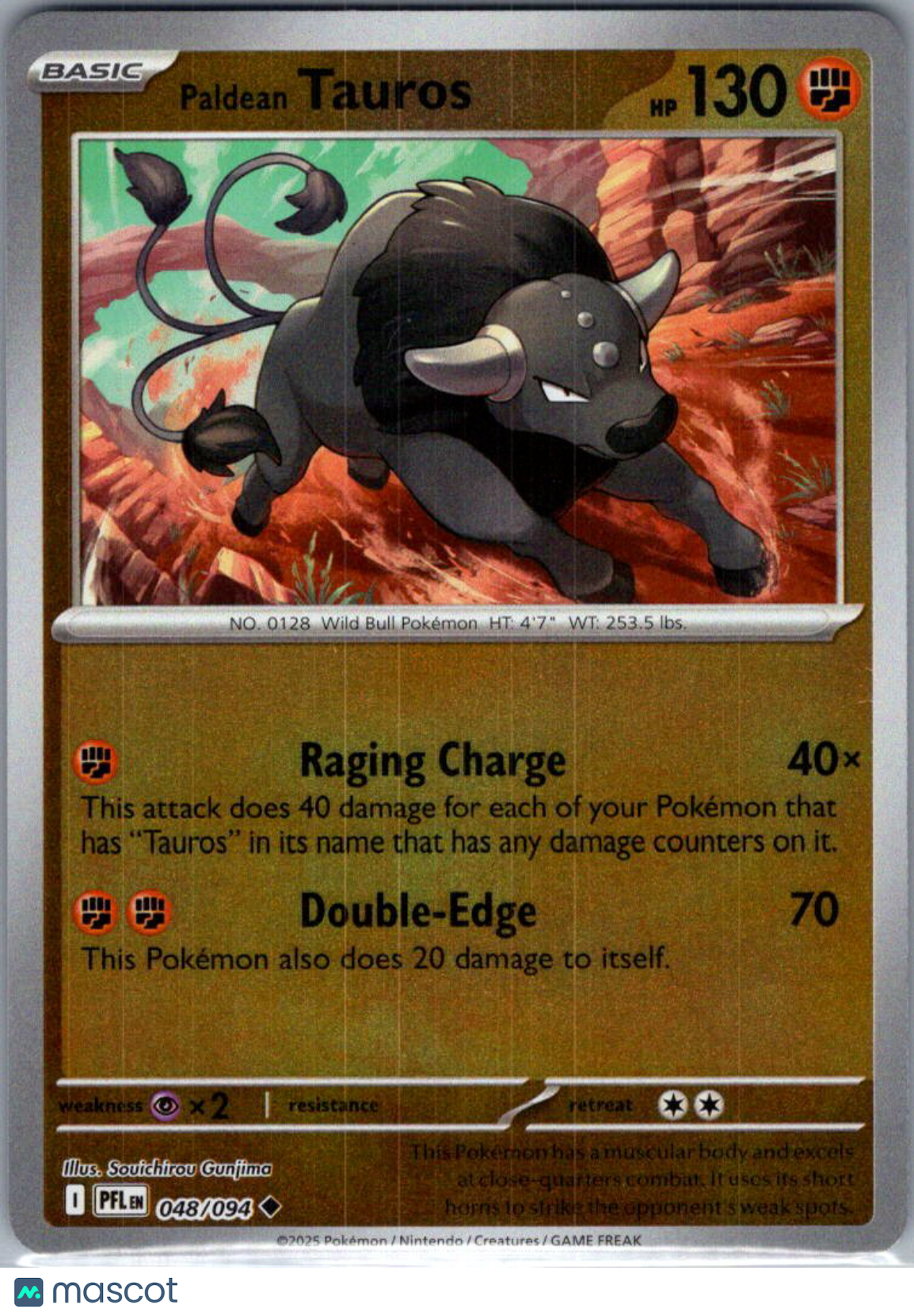 2025 Mega Evolution – Phantasmal Flames Paldean Tauros Reverse Holo #48/94