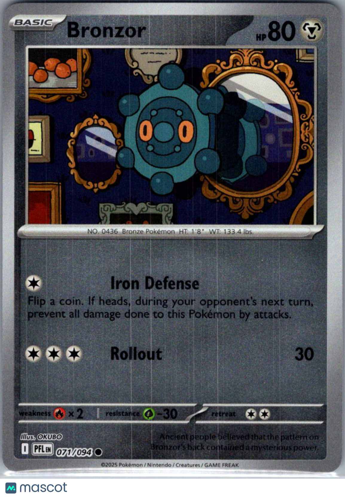 2025 Mega Evolution – Phantasmal Flames Bronzor Reverse Holo #71/94