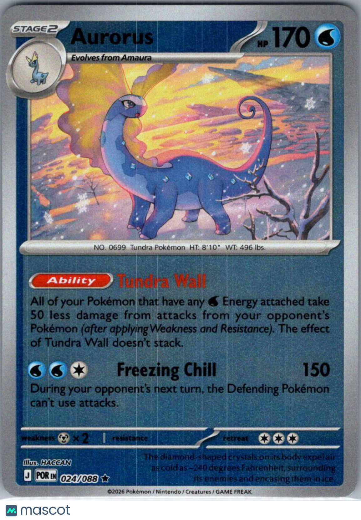 2026 Mega Evolution – Perfect Order Aurorus Reverse Holo Rare #24/88