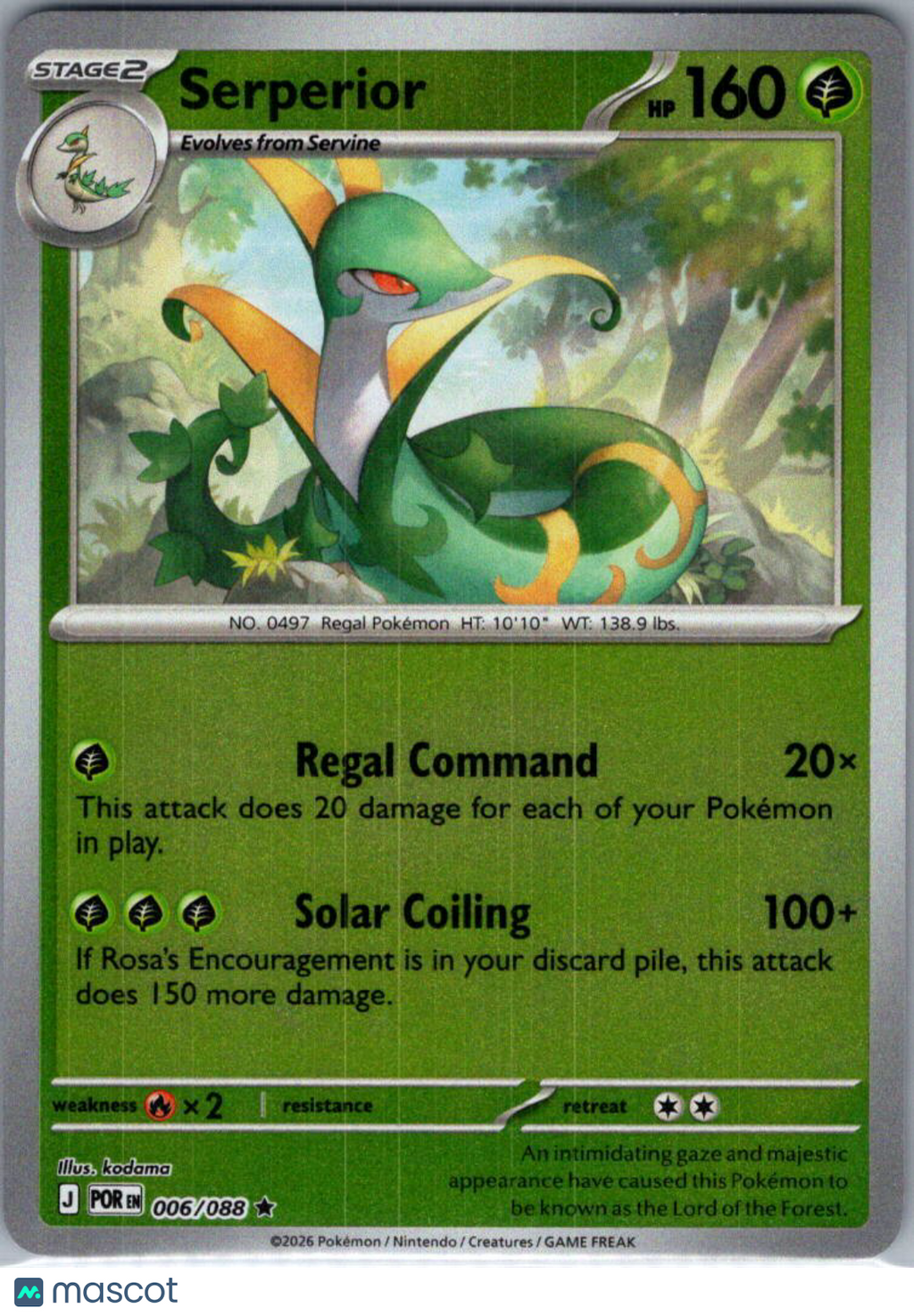 2026 Mega Evolution – Perfect Order Serperior Reverse Holo Rare #6/88