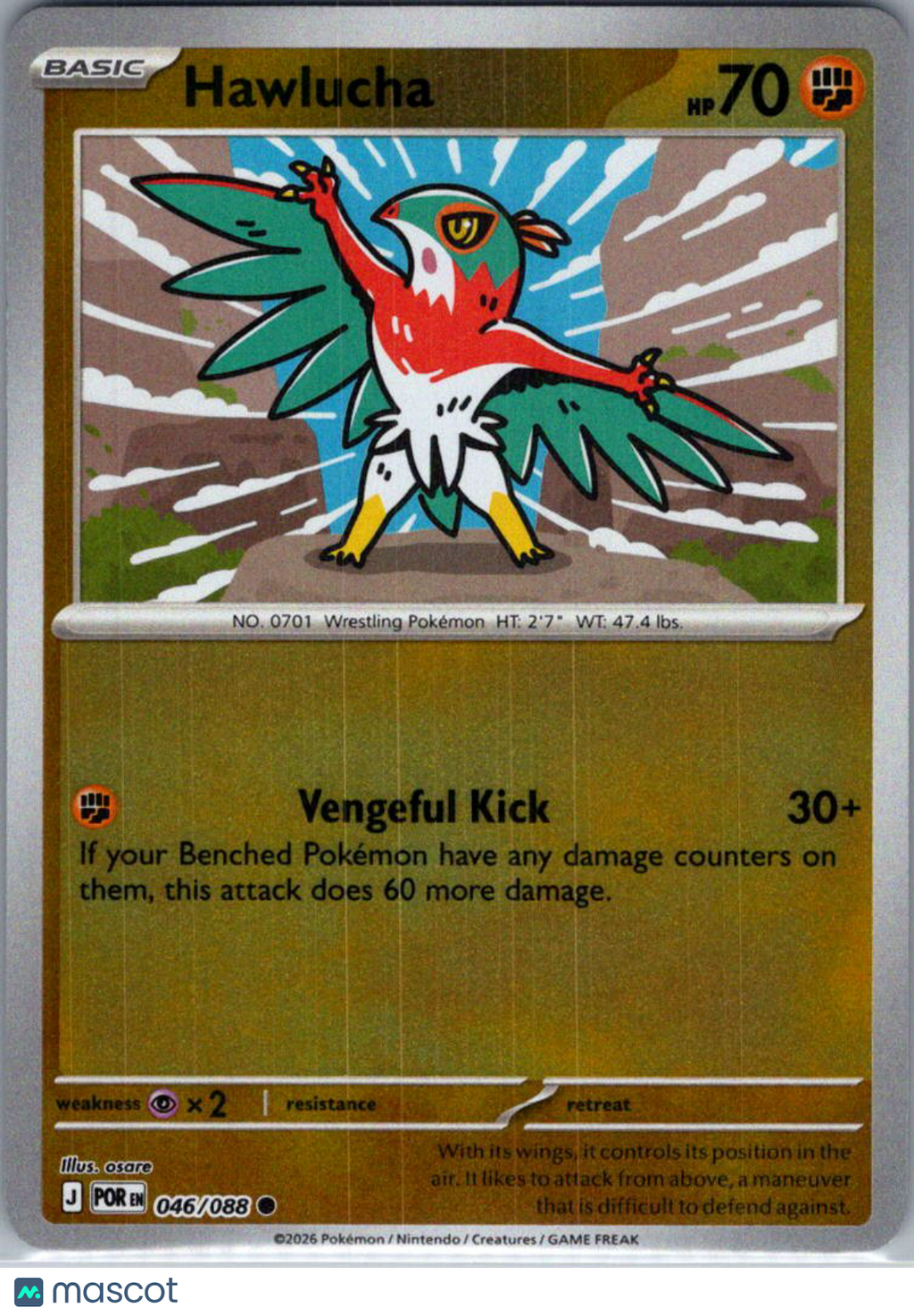 2026 Mega Evolution – Perfect Order Hawlucha Reverse Holo #46/88