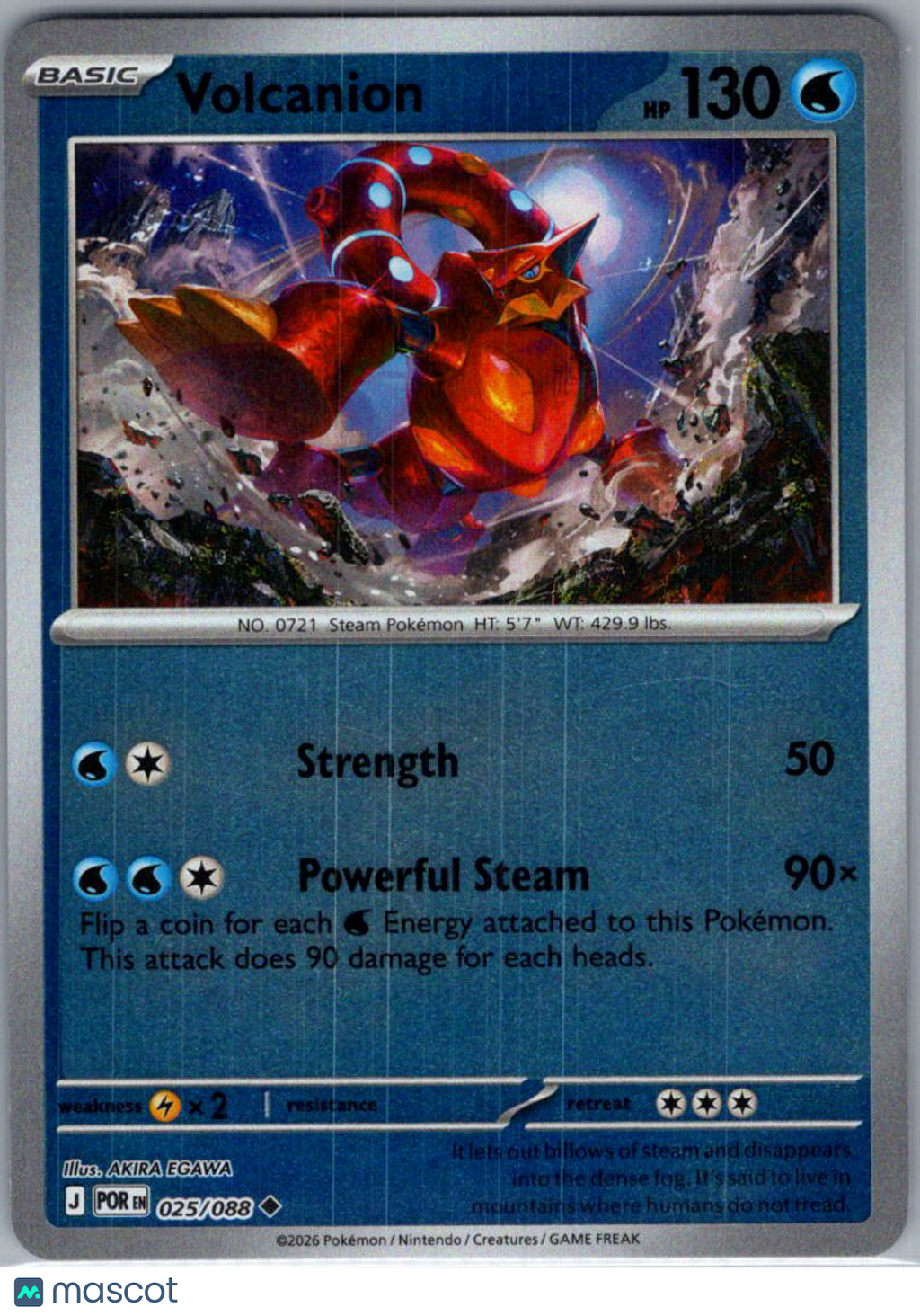 2026 Mega Evolution – Perfect Order Volcanion Reverse Holo Uncommon #25/88