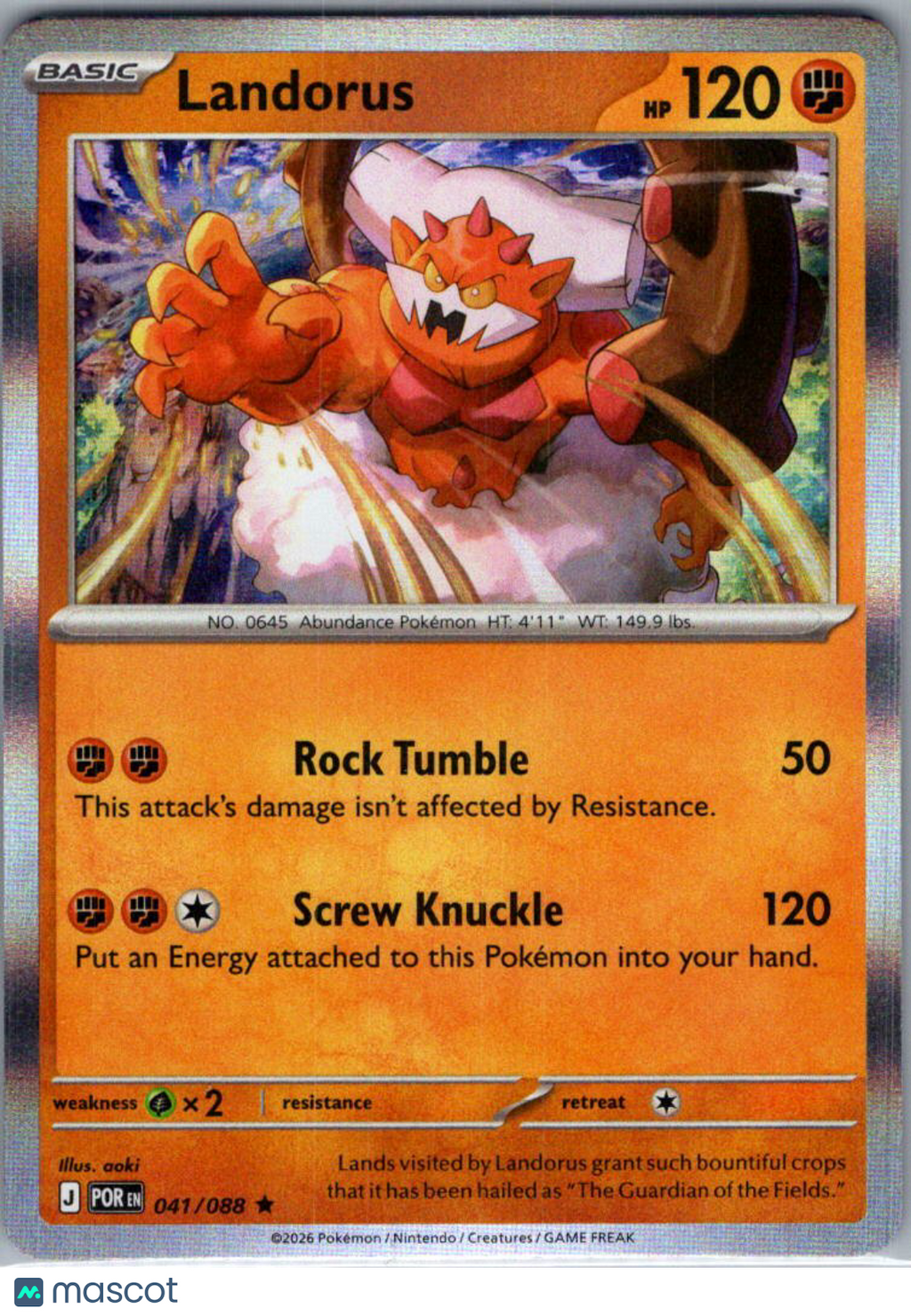 2026 Mega Evolution – Perfect Order Landorus Holo Rare #41/88
