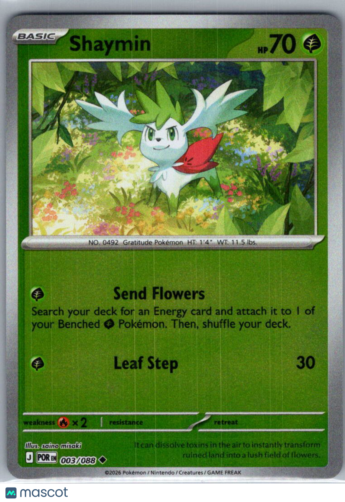 2026 Mega Evolution – Perfect Order Shaymin Reverse Holo Uncommon #3/88