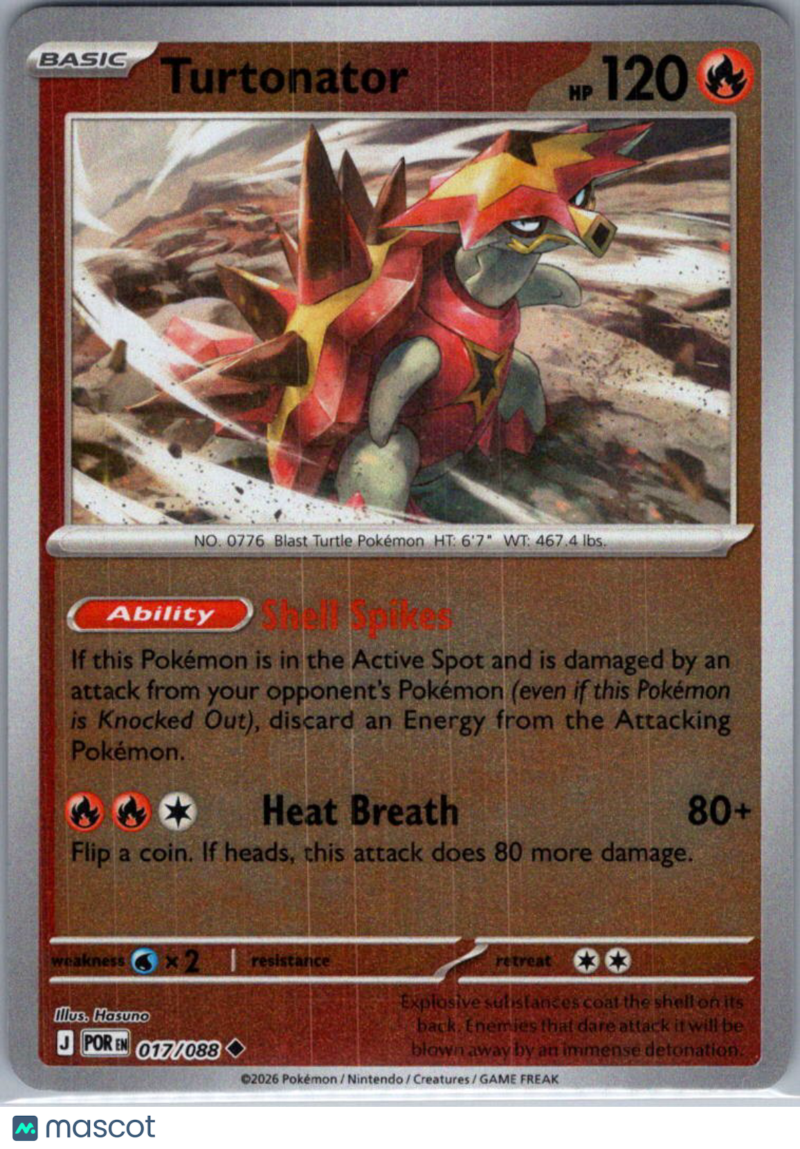 2026 Mega Evolution – Perfect Order Turtonator Reverse Holo Uncommon #17/88