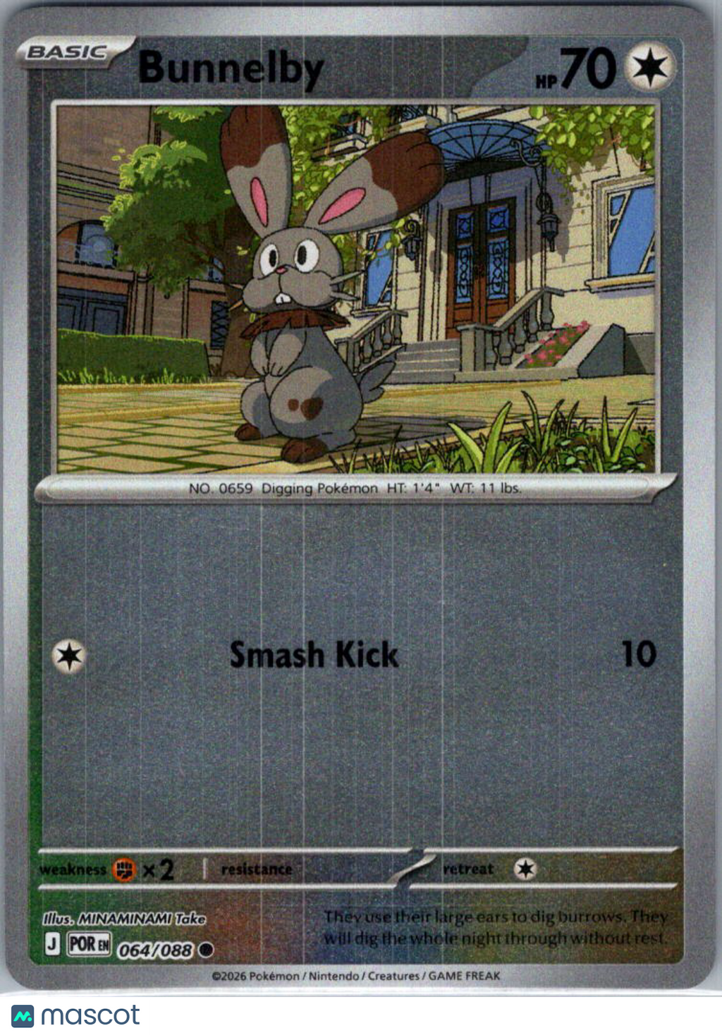 2026 Mega Evolution – Perfect Order Bunnelby Reverse Holo #64/88