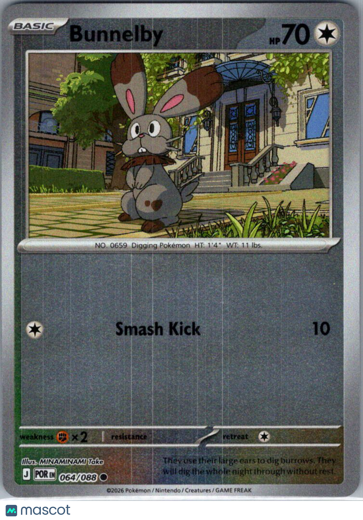 2026 Mega Evolution – Perfect Order Bunnelby Reverse Holo #64/88