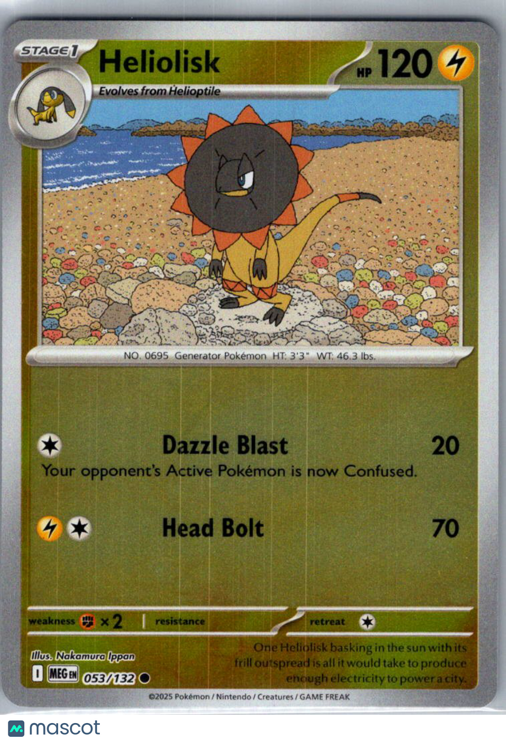 2025 Mega Evolution Heliolisk Reverse Holo #53/132