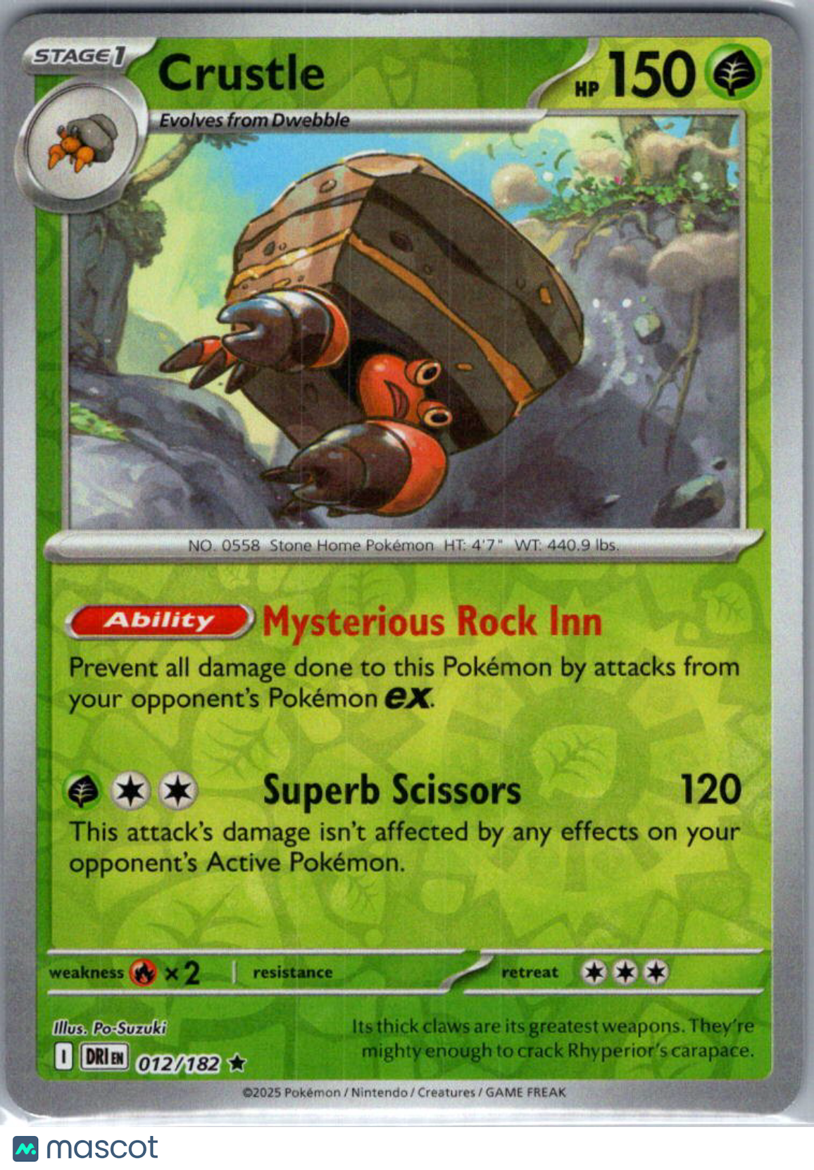 2025 Destined Rivals Crustle Reverse Holo Rare #12/182