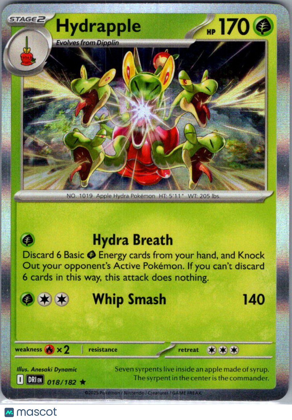 2025 Destined Rivals Hydrapple Holo Rare #18/182