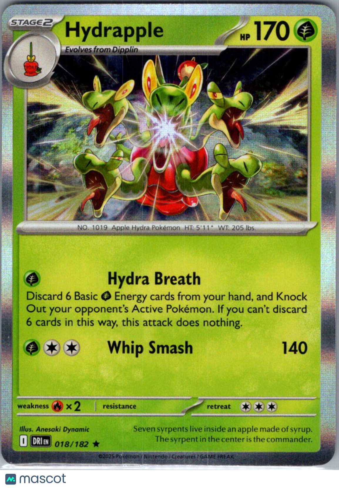 2025 Destined Rivals Hydrapple Holo Rare #18/182