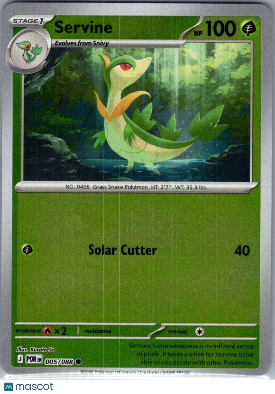 2026 Mega Evolution – Perfect Order Servine Reverse Holo #5/88