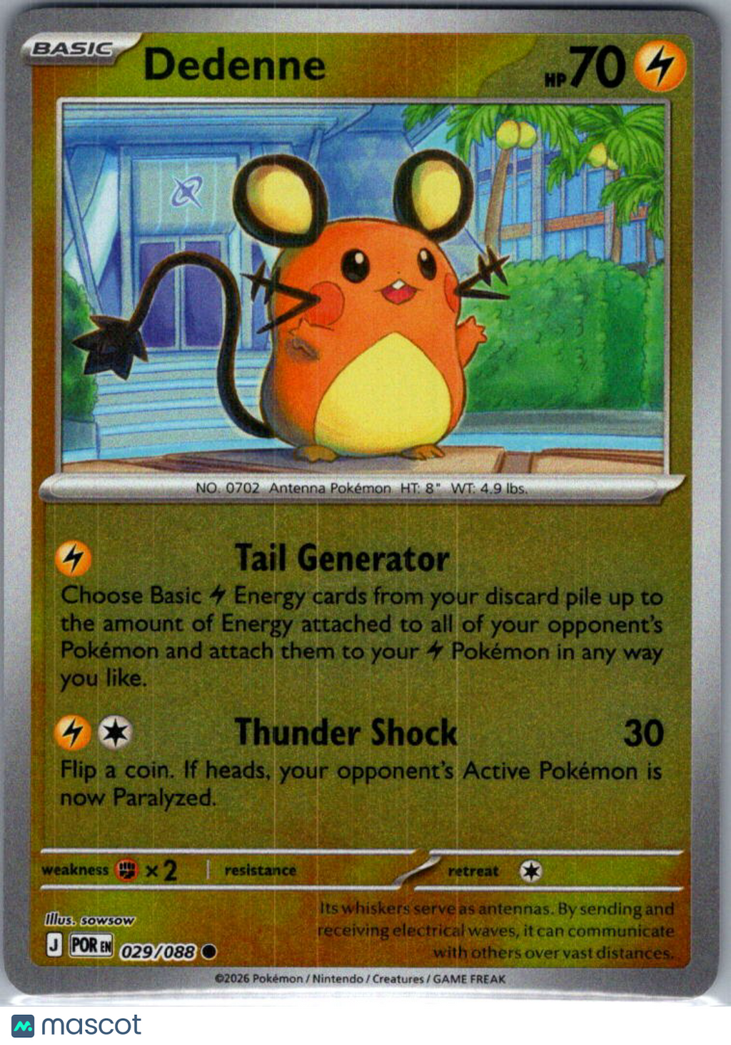 2026 Mega Evolution – Perfect Order Dedenne Reverse Holo #29/88