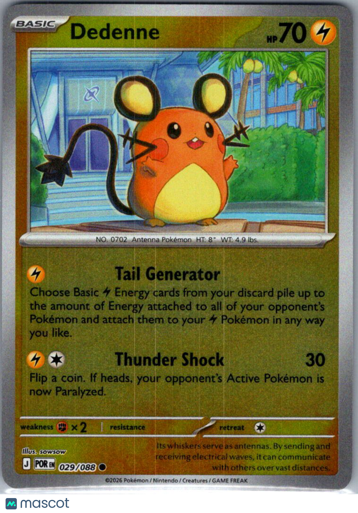 2026 Mega Evolution – Perfect Order Dedenne Reverse Holo #29/88