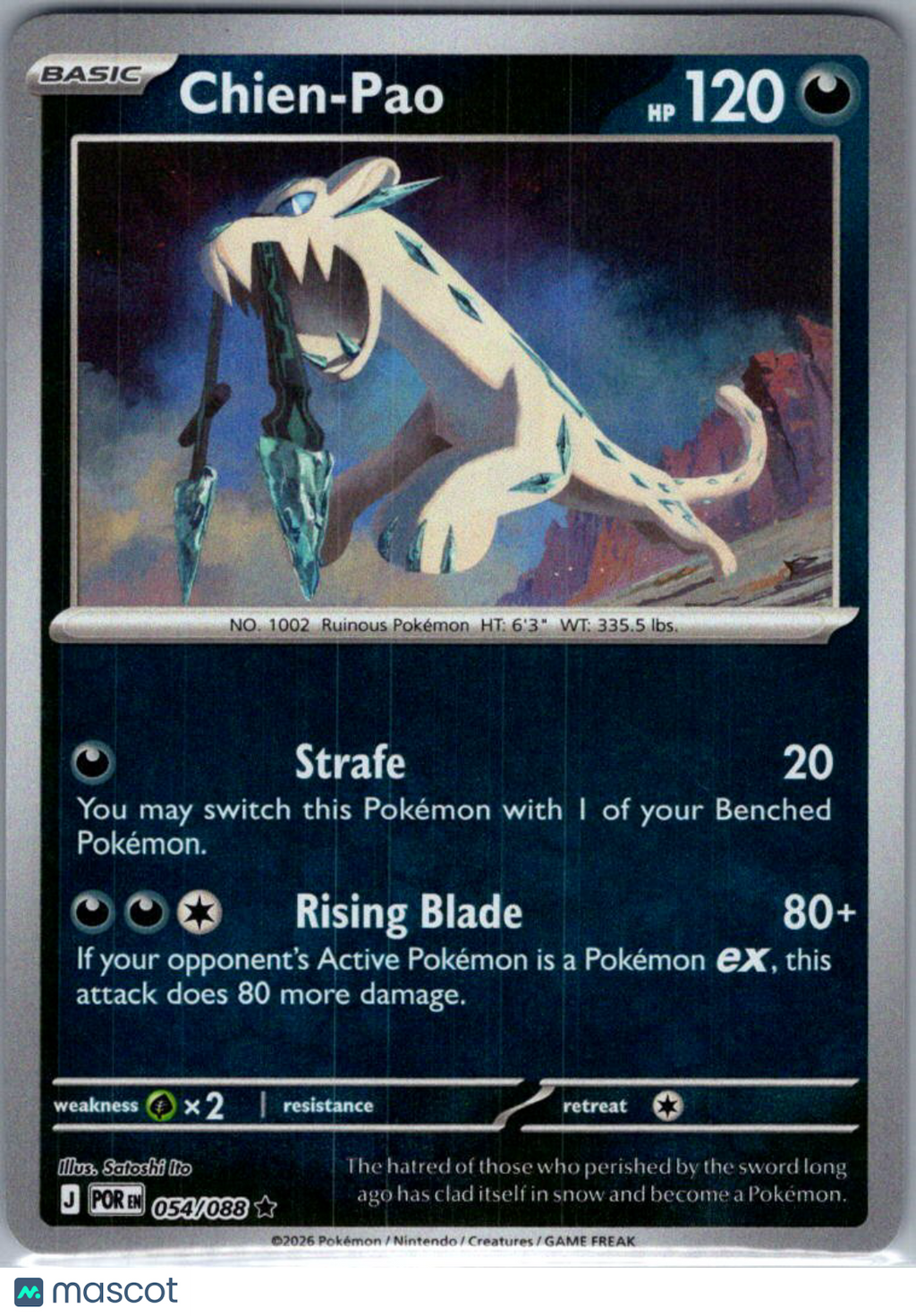 2026 Mega Evolution – Perfect Order Chien-Pao Reverse Holo Rare #54/88