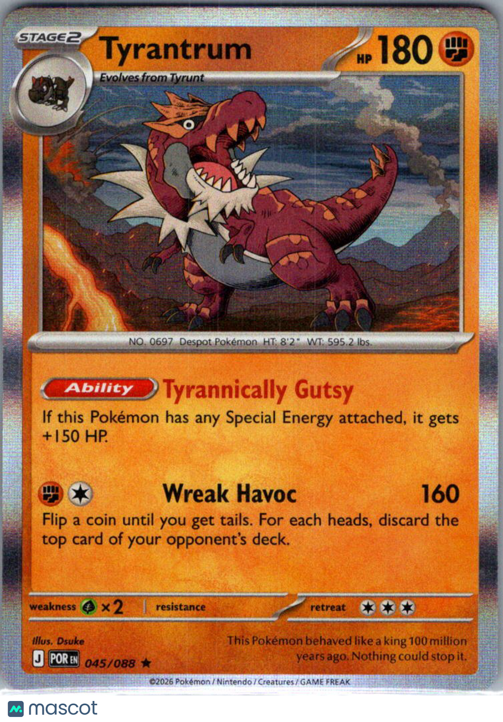 2026 Mega Evolution – Perfect Order Tyrantrum Holo Rare #45/88