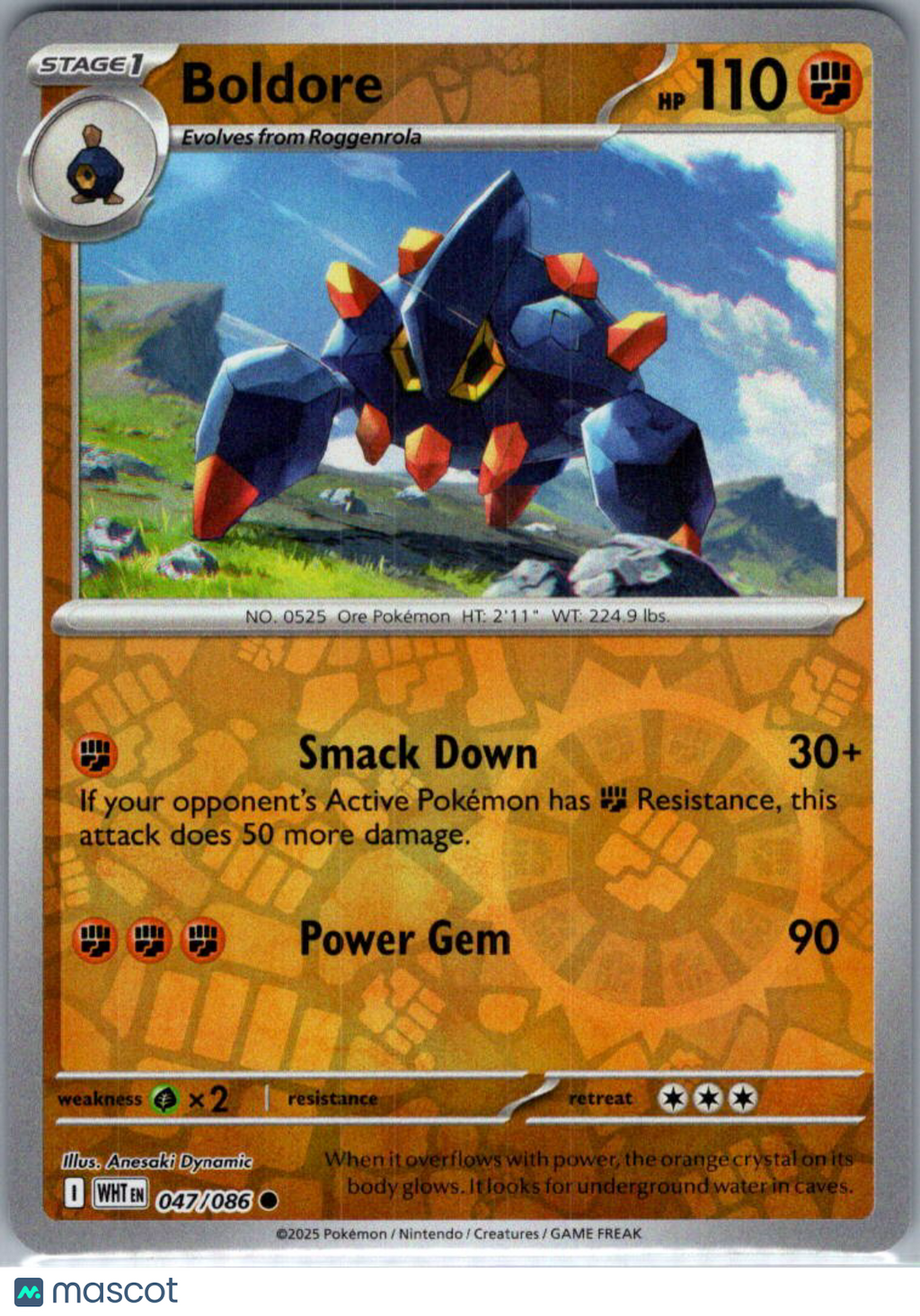 2025 White Flare Boldore Reverse Holo #47/86