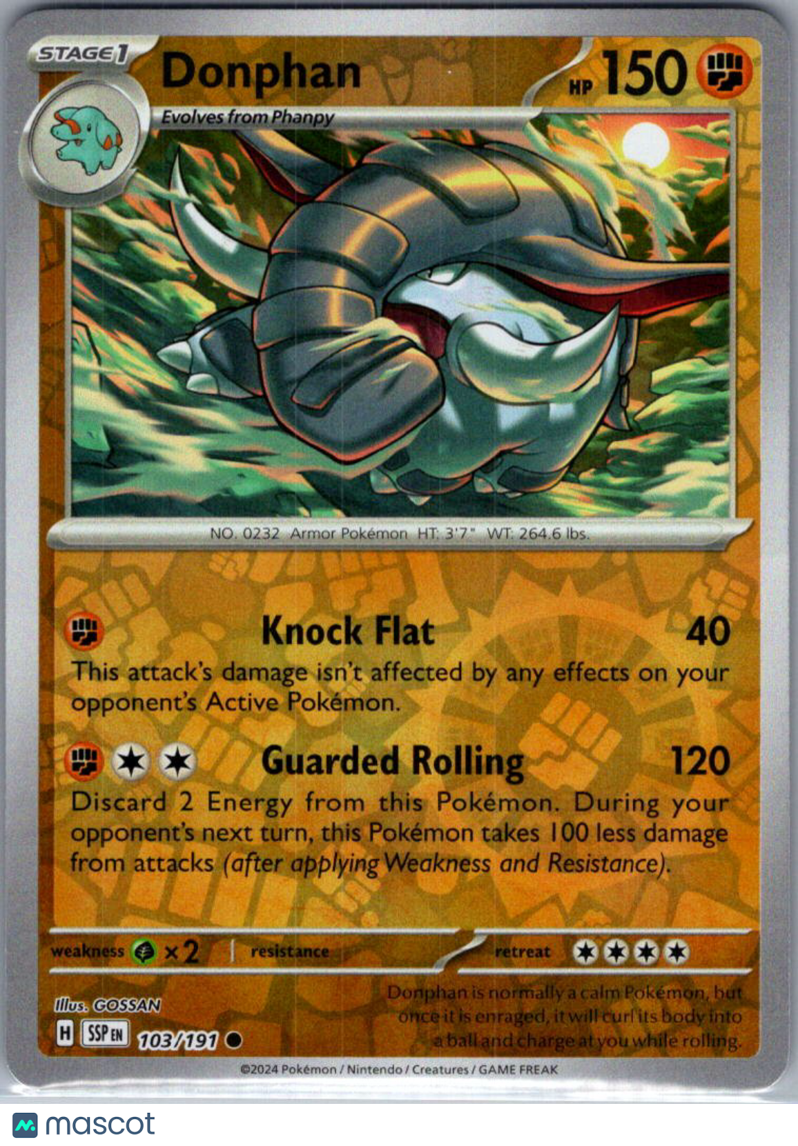 2024 Surging Sparks Donphan Reverse Holo #103/191