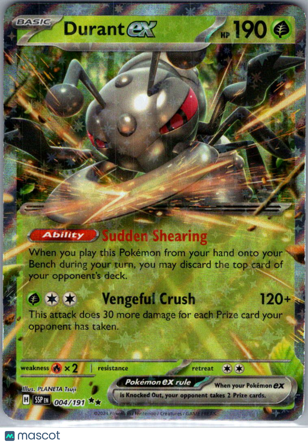 2024 Surging Sparks Durant EX Holo Double Rare RR #4/191