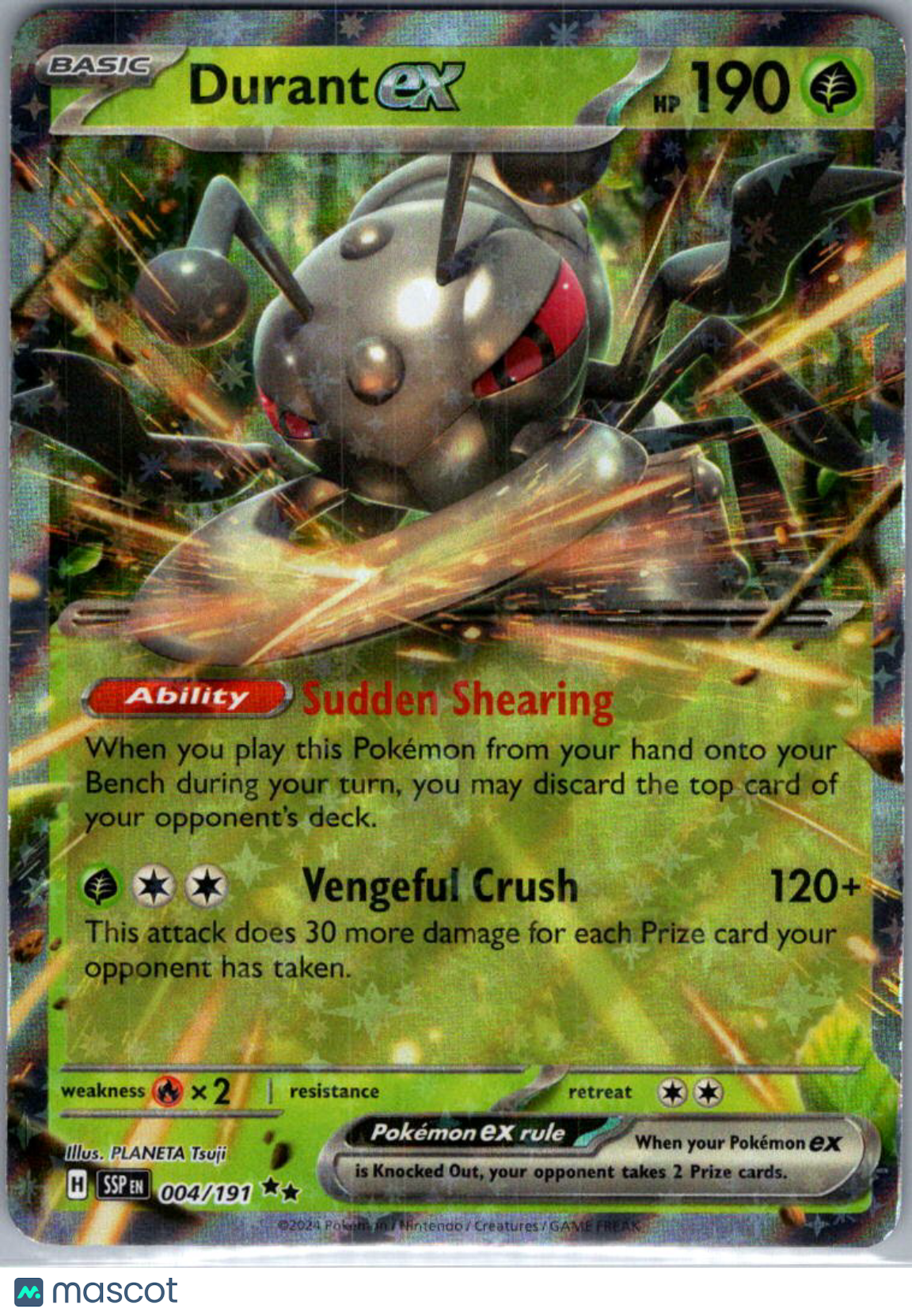 2024 Surging Sparks Durant EX Holo Double Rare RR #4/191