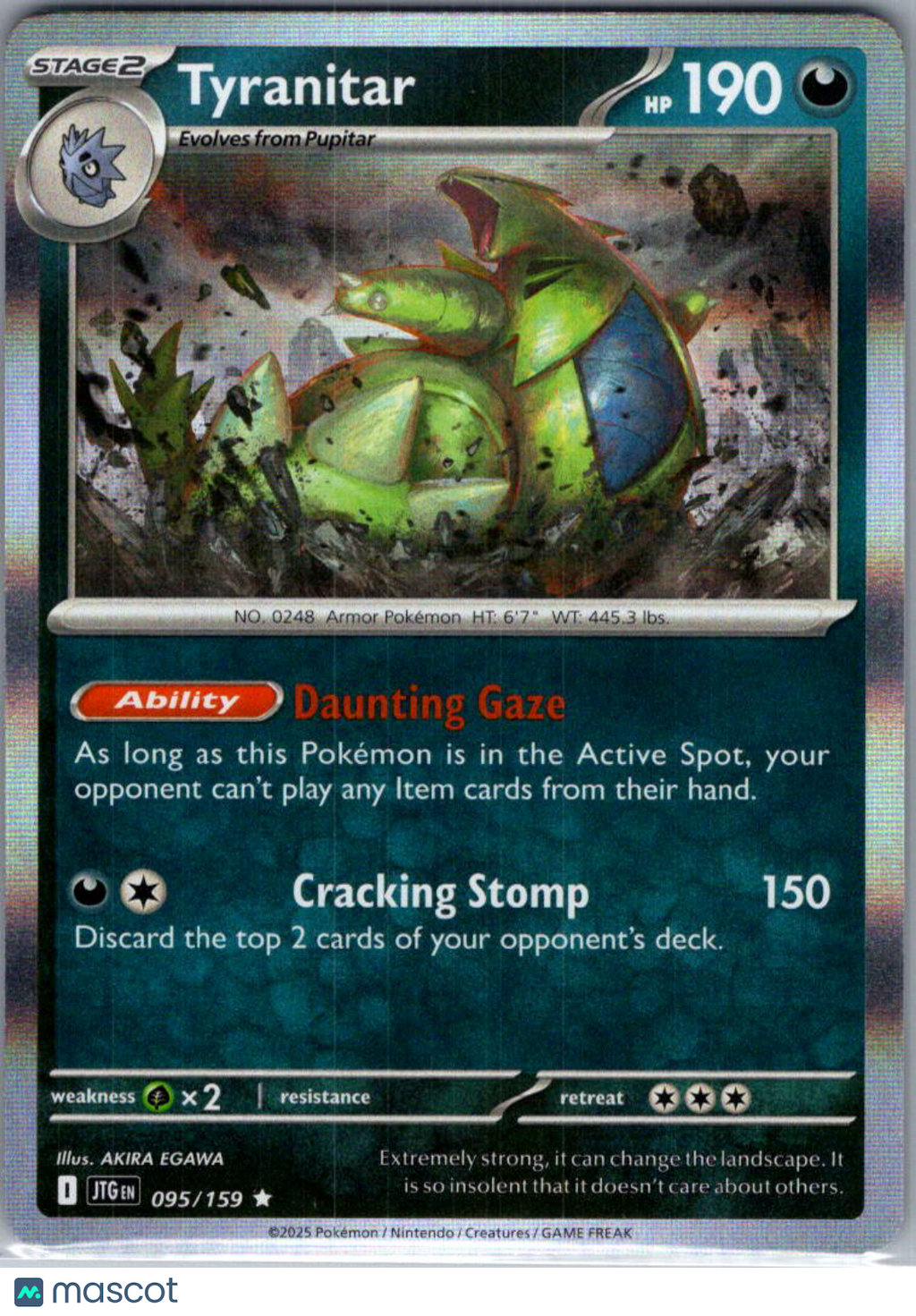 2025 Journey Together Tyranitar Reverse Holo Rare #95/159