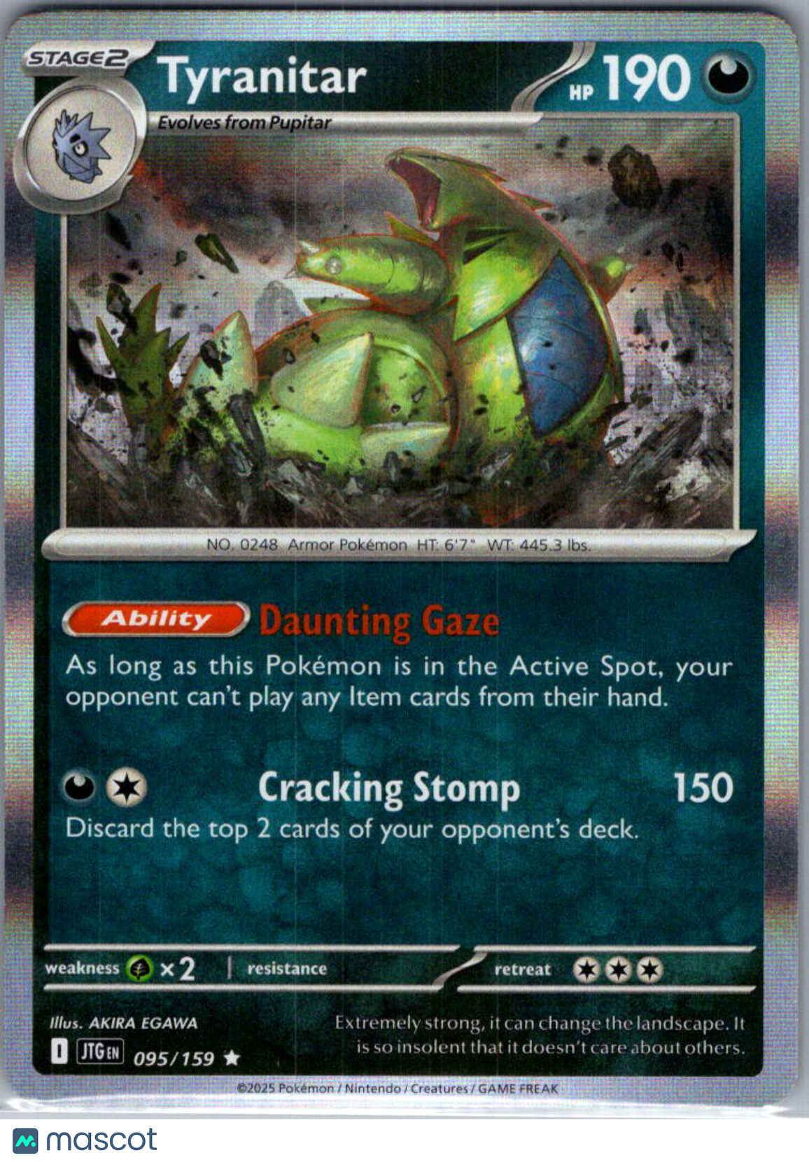 2025 Journey Together Tyranitar Reverse Holo Rare #95/159