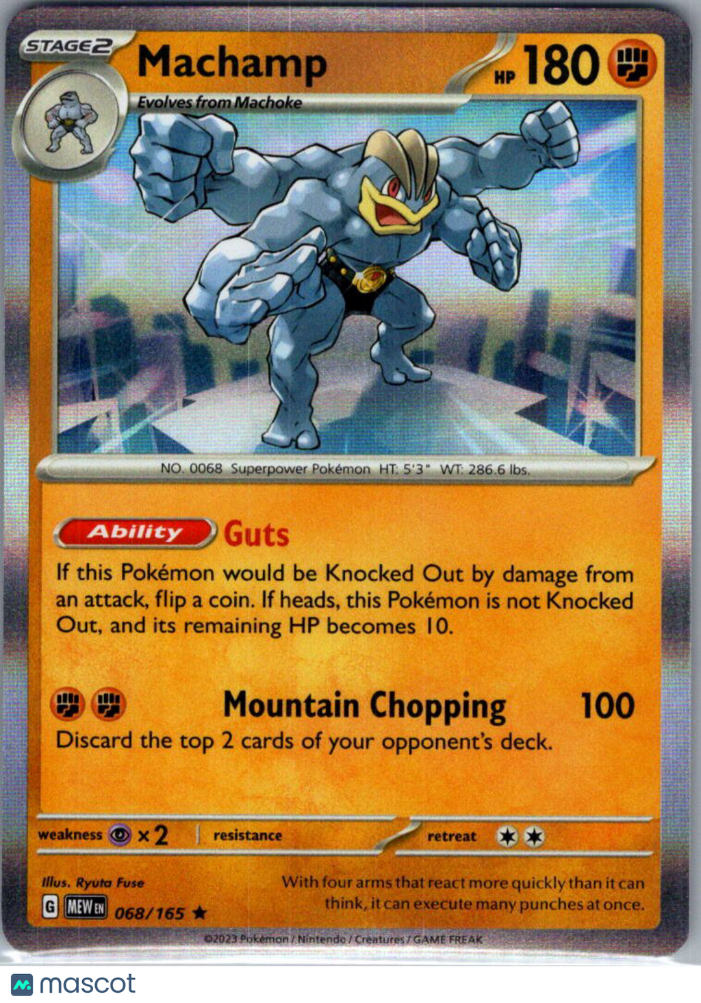 2023 Scarlet & Violet 151 Machamp Holo Rare #68/165