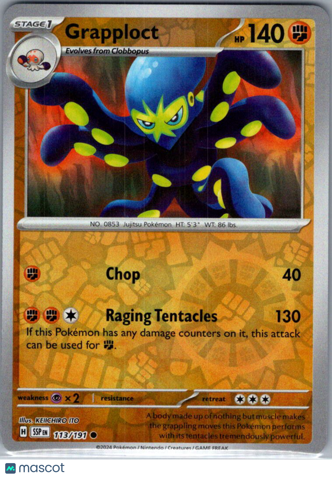 2024 Surging Sparks Grapploct Reverse Holo #113/191