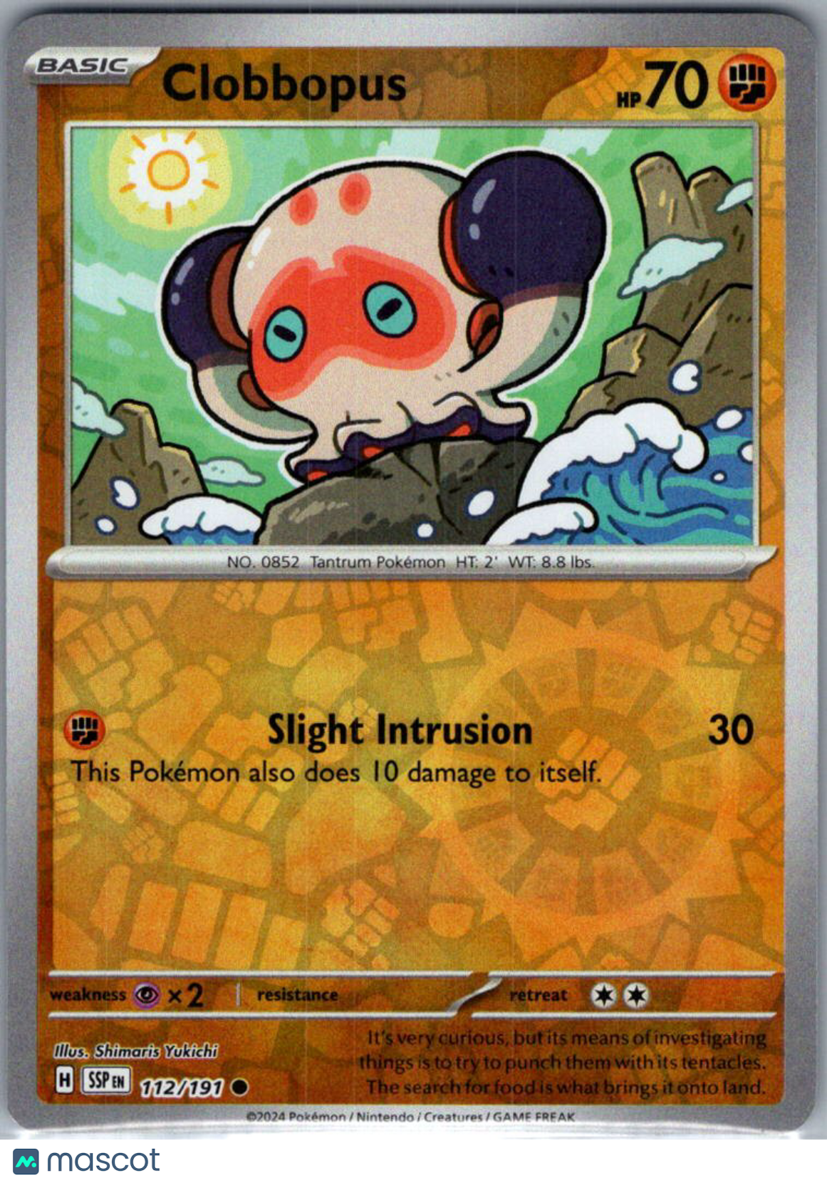 2024 Surging Sparks Clobbopus Reverse Holo #112/191