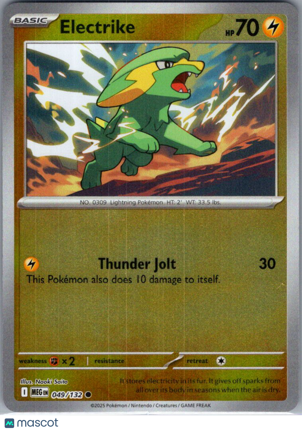 2025 Mega Evolution Electrike Reverse Holo #49/132
