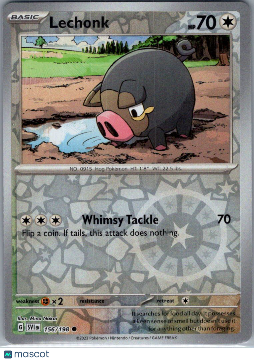 2023 Scarlet & Violet Lechonk Reverse Holo #156/198