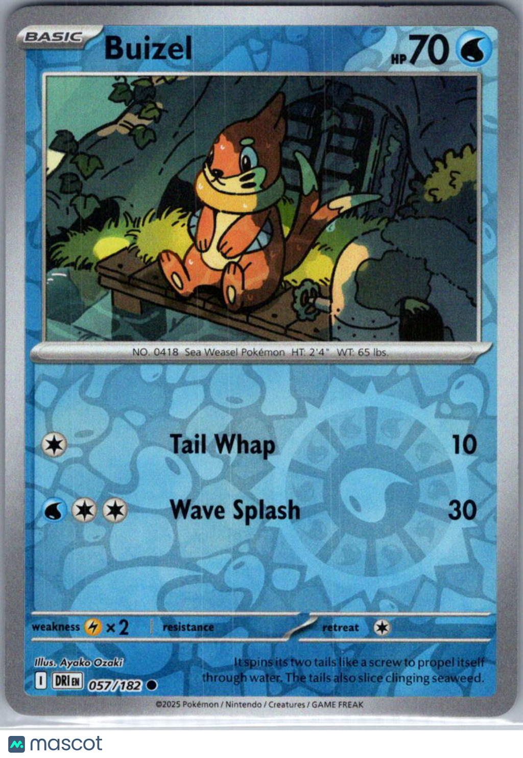 2025 Destined Rivals Buizel Reverse Holo #57/182
