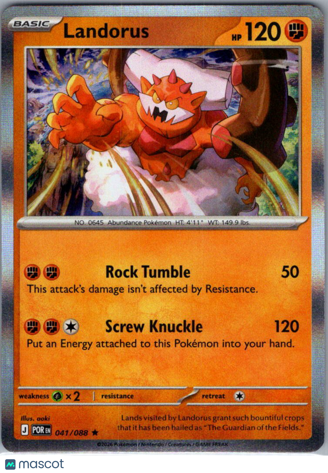 2026 Mega Evolution – Perfect Order Landorus Reverse Holo Rare #41/88