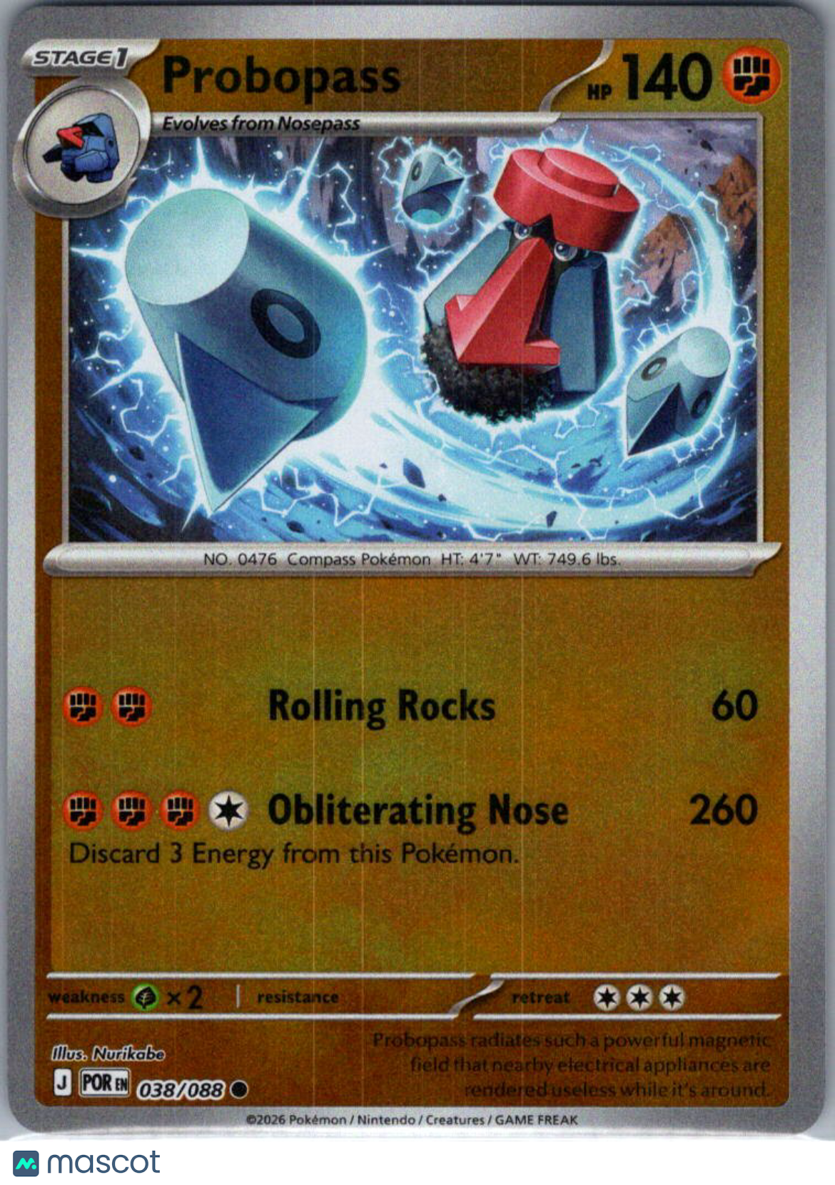 2026 Mega Evolution – Perfect Order Probopass Reverse Holo #38/88