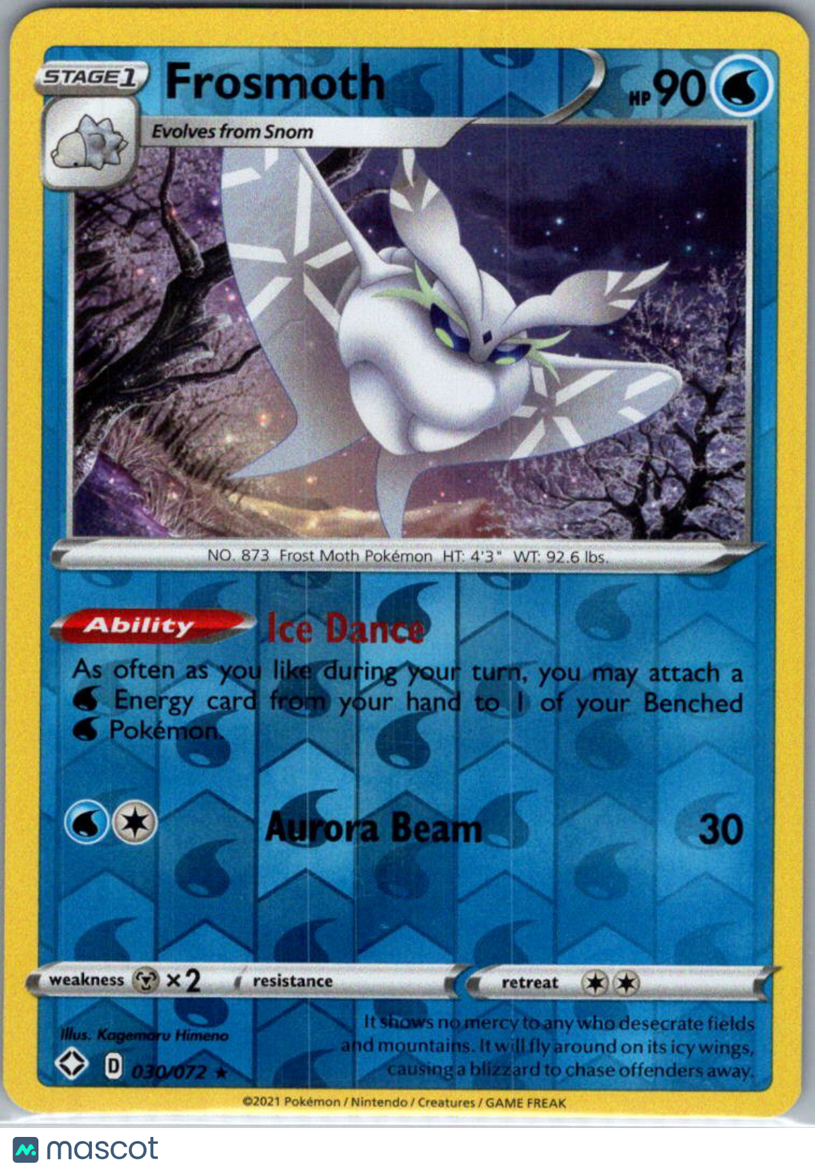 2021 Shining Fates Frosmoth Reverse Holo Rare #30/72