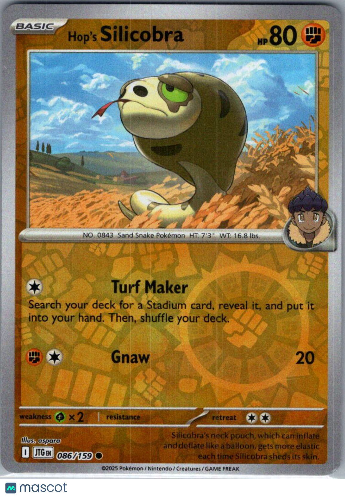 2025 Journey Together Hop's Silicobra Reverse Holo #86/159