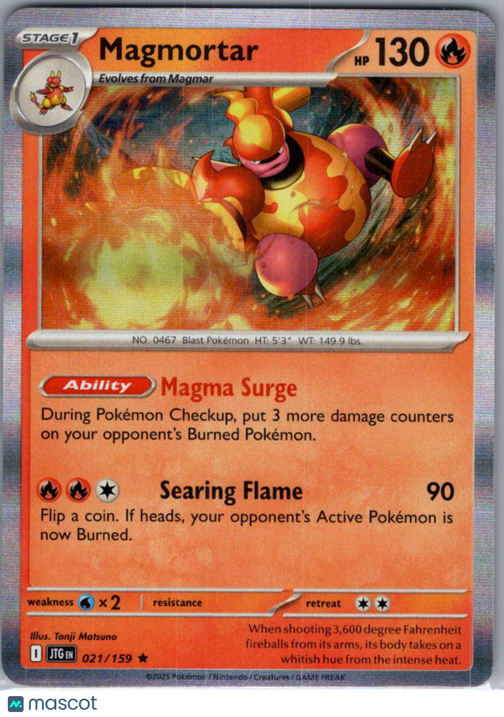 2025 Journey Together Magmortar Holo Rare #21/159