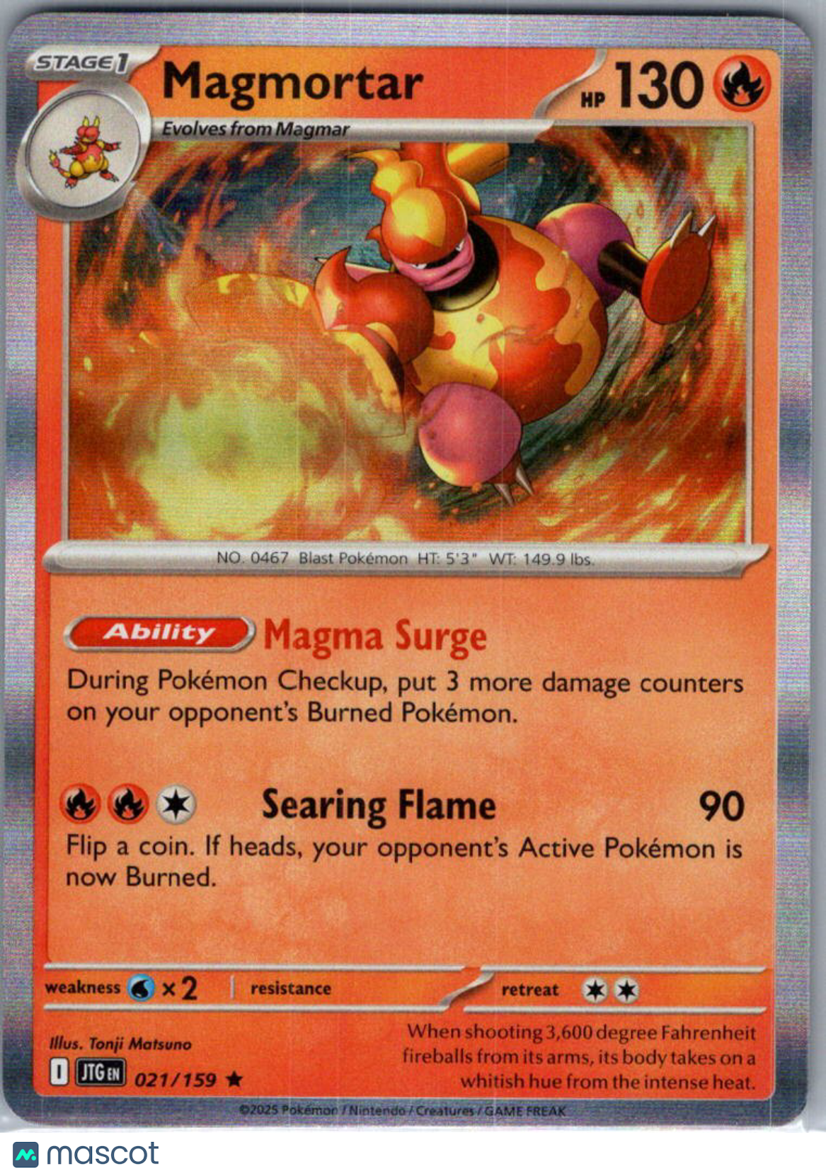 2025 Journey Together Magmortar Holo Rare #21/159