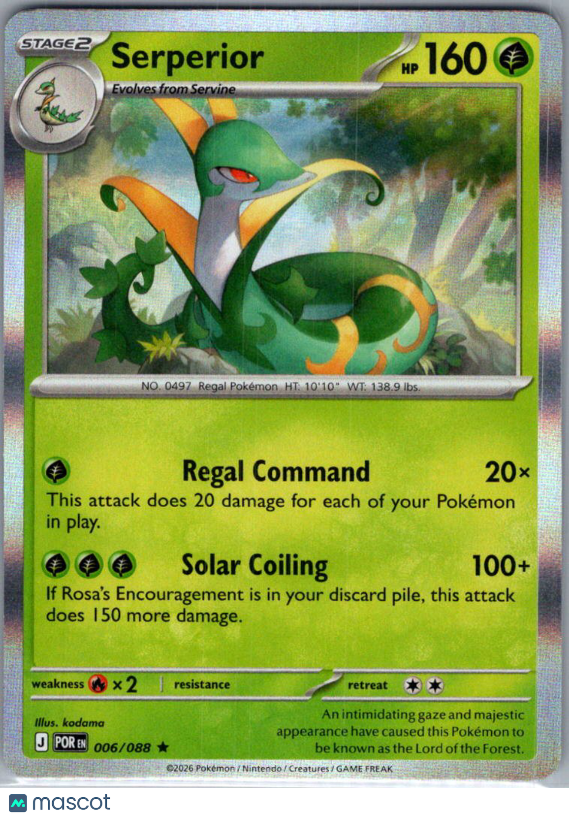 2026 Mega Evolution – Perfect Order Serperior Holo Rare #6/88