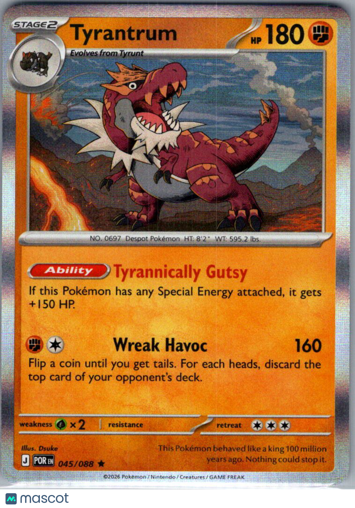 2026 Mega Evolution – Perfect Order Tyrantrum Holo Rare #45/88