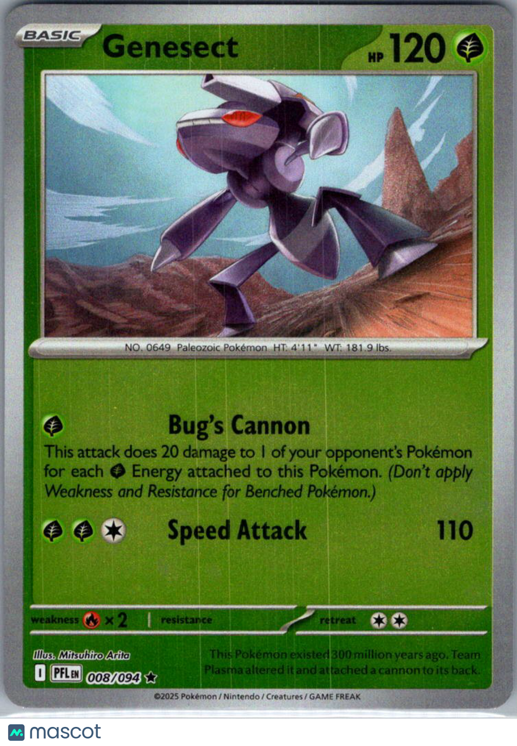 2025 Mega Evolution – Phantasmal Flames Genesect Reverse Holo Rare #8/94
