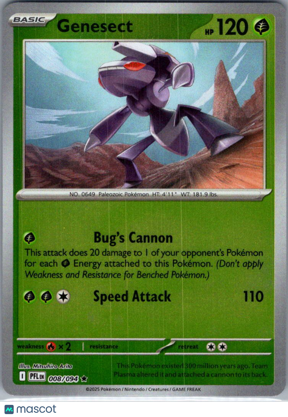 2025 Mega Evolution – Phantasmal Flames Genesect Reverse Holo Rare #8/94